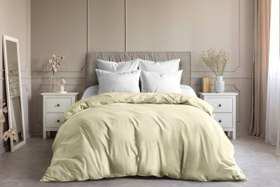 Пододеяльник поплин гл/кр Евро бежево-желтый